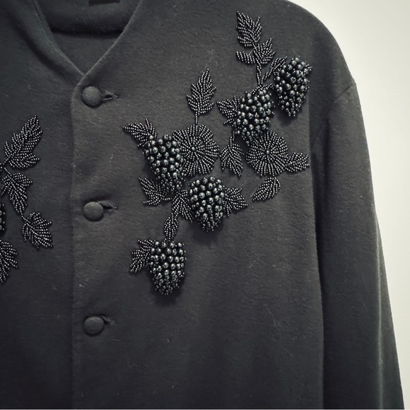 Vintage Vivienne Tam Beaded Cardigan, Black, Size 2 - Picture 4 of 13